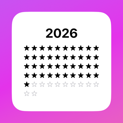 A year progress widget with a star for each week